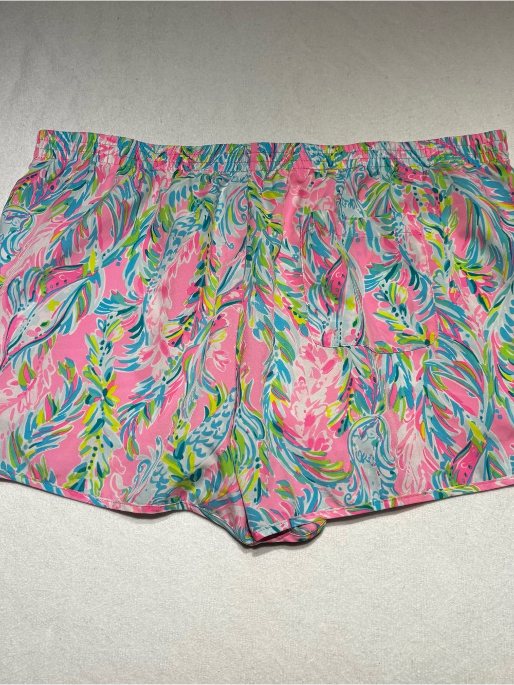 Lilly Pulitzer Pink Tropical Leaf Print Athletic Shorts